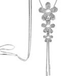 Shining Diva Fashion Crystal Flower Stylish Long Chain Pendant Necklace for Women and Girls - Fast Shipping to USA & Canada