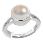 Clara Pearl Moti 8.3cts or 9.25ratti Stone Silver Adjustable Ring for Men - Fast Shipping to USA & Canada