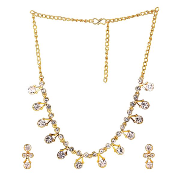 Estele Estele Gold Plated Splendid Necklace Set With Glowing Crystals For Girls and Women - Fast Shipping to USA & Canada