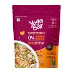 Yogabar Super Muesli, No Added or Hidden Sugar, Breakfast Muesli with Probiotics & Prebiotics, 84% Almonds + Whole Grains + Chia Seeds + Flax Seeds, 400g - Fast Shipping to USA & Canada