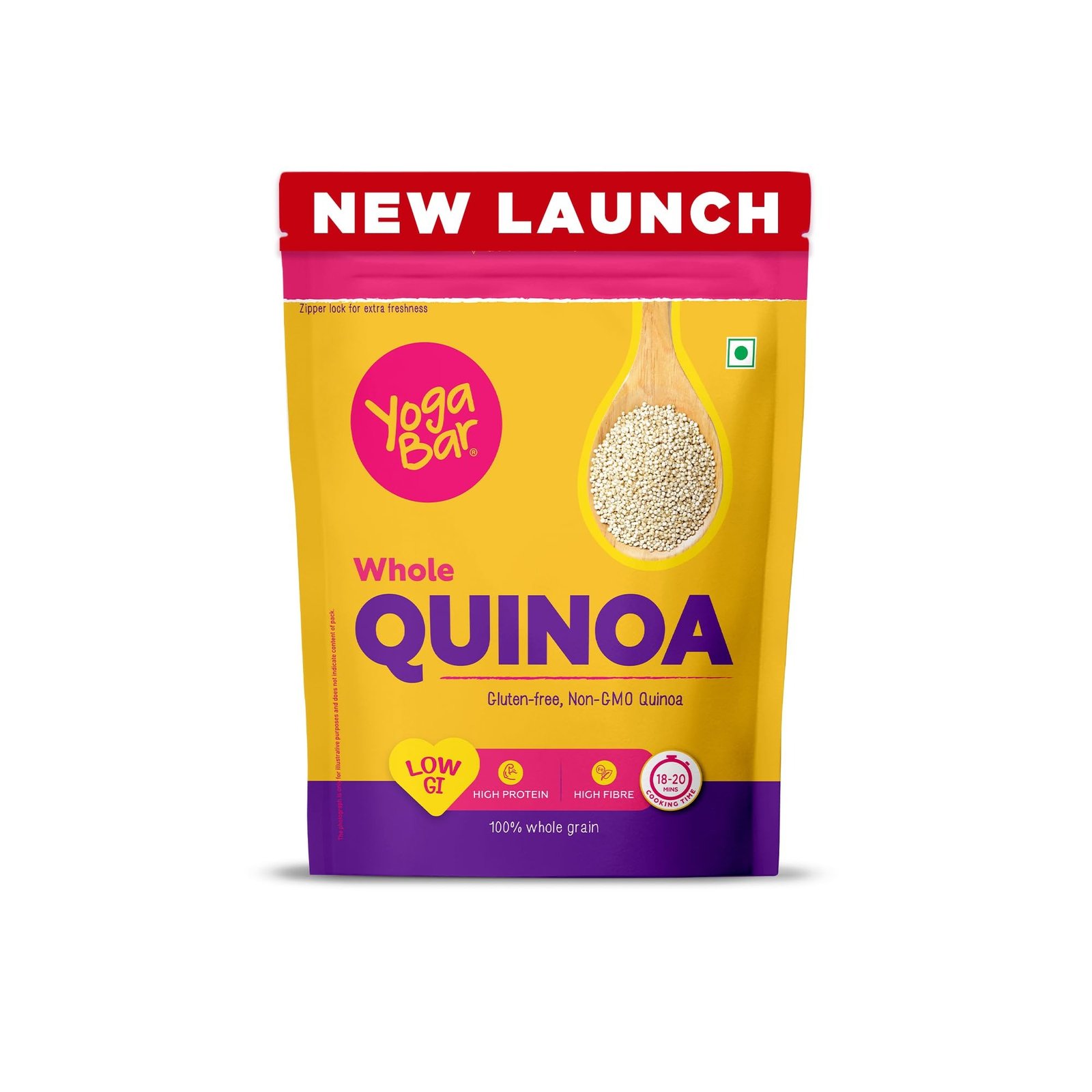 7121Y2rvgAL.jpg Yogabar Whole Quinoa 1kg Pouch - Gluten Free Quinoa Grain - Diet Food for Weight Loss Management - Helps Manage Sugar Levels - Low GI for sustained Energy - Fast Shipping to USA & Canada - Image 1