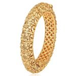 Peora Gold Plated Single Piece Openable Floral Kada Bangle Traditional Jewellery for Women - Fast Shipping to USA & Canada