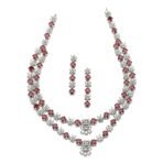 ZENEME Rhodium-Plated American Diamond Studded Star Shaped Layered Necklace With Earrings Jewellery Set For Girls and Women - Fast Shipping to USA & Canada