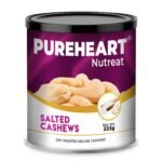 Pureheart Nutreat Roasted Salted Cashews (333 gm), Flavourful & Crunchy Snack | Premium Salted Whole Cashew Nuts/Kaju Dry Fruit | Rich in Protein & Fiber | No Artificial Colors, Flavors, Preservatives - Fast Shipping to USA & Canada