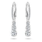 Swarovski Stilla hoop earrings, Round cut, White, Rhodium plated - Fast Shipping to USA & Canada