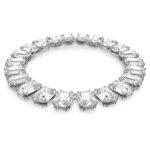Swarovski Womens Millenia Necklace, Oversized Crystals, Octagon Cut, White, Rhodium Plated - Fast Shipping to USA & Canada