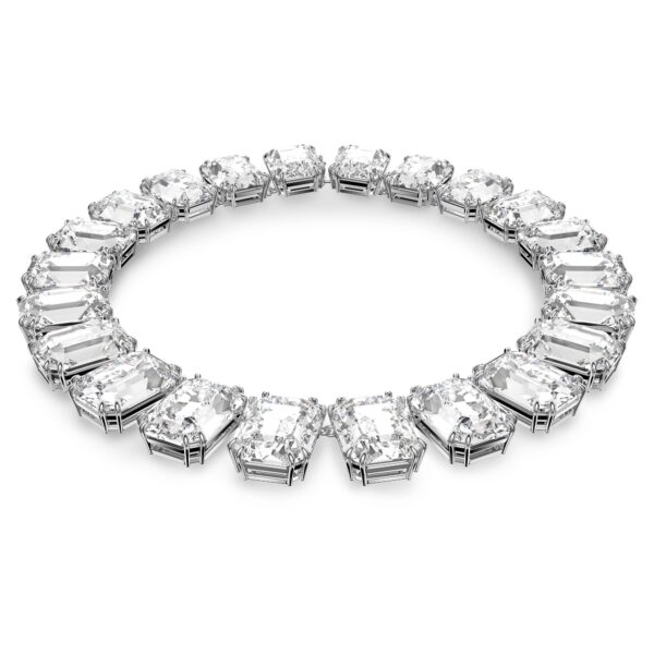 Swarovski Womens Millenia Necklace, Oversized Crystals, Octagon Cut, White, Rhodium Plated - Fast Shipping to USA & Canada