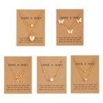 Shining Diva Fashion 5 Pcs Latest Stylish Heart Butterfly Pearl Necklace Jewellery Set for Women Pendant Necklace Gifts for Girls (16476np) - Fast Shipping to USA & Canada