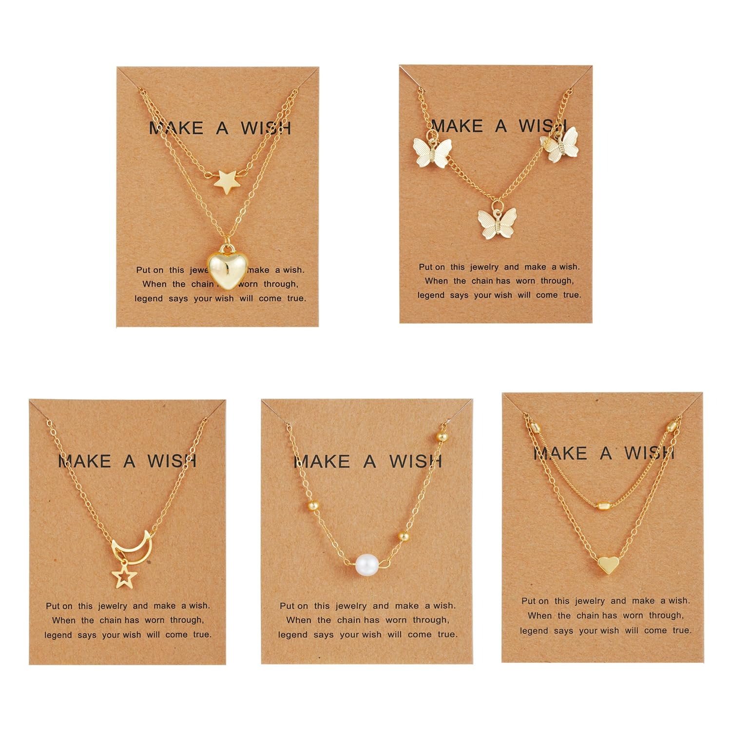 713ZDAwhQuL.jpg Shining Diva Fashion 5 Pcs Latest Stylish Heart Butterfly Pearl Necklace Jewellery Set for Women Pendant Necklace Gifts for Girls (16476np) - Fast Shipping to USA & Canada - Image 1
