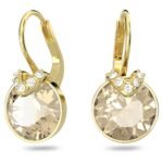 Swarovski Women's Bella V Drop Earrings, Round Cut, Gold Tone, Gold-Tone Plated - Fast Shipping to USA & Canada