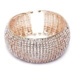 Shining Diva Fashion 18k Rose Gold and Silver Plated Adjustable Crystal Cuff Bracelet for Women and Girls - Fast Shipping to USA & Canada