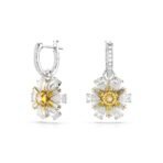 Swarovski Women Idyllia Drop Earrings, Flower, Yellow, Rhodium Plated - Fast Shipping to USA & Canada