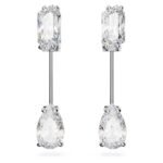 Swarovski Women Mesmera Bar Earrings, Mixed Cuts, White, Rhodium Plated - Fast Shipping to USA & Canada