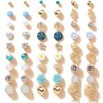 Shining Diva Fashion 30 Pairs Earrings Combo Set Latest Stylish Crystal Pearl Earrings for Women and Girls - Fast Shipping to USA & Canada