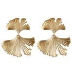 Fashion Frill Stylish Earrings For Women Golde Plated Stainless Steel Leaf Design Golden Drop Earring For Women Girls Jewellery - Fast Shipping to USA & Canada