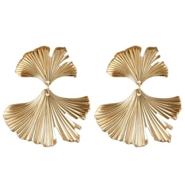 Fashion Frill Stylish Earrings For Women Golde Plated Stainless Steel Leaf Design Golden Drop Earring For Women Girls Jewellery - Fast Shipping to USA & Canada