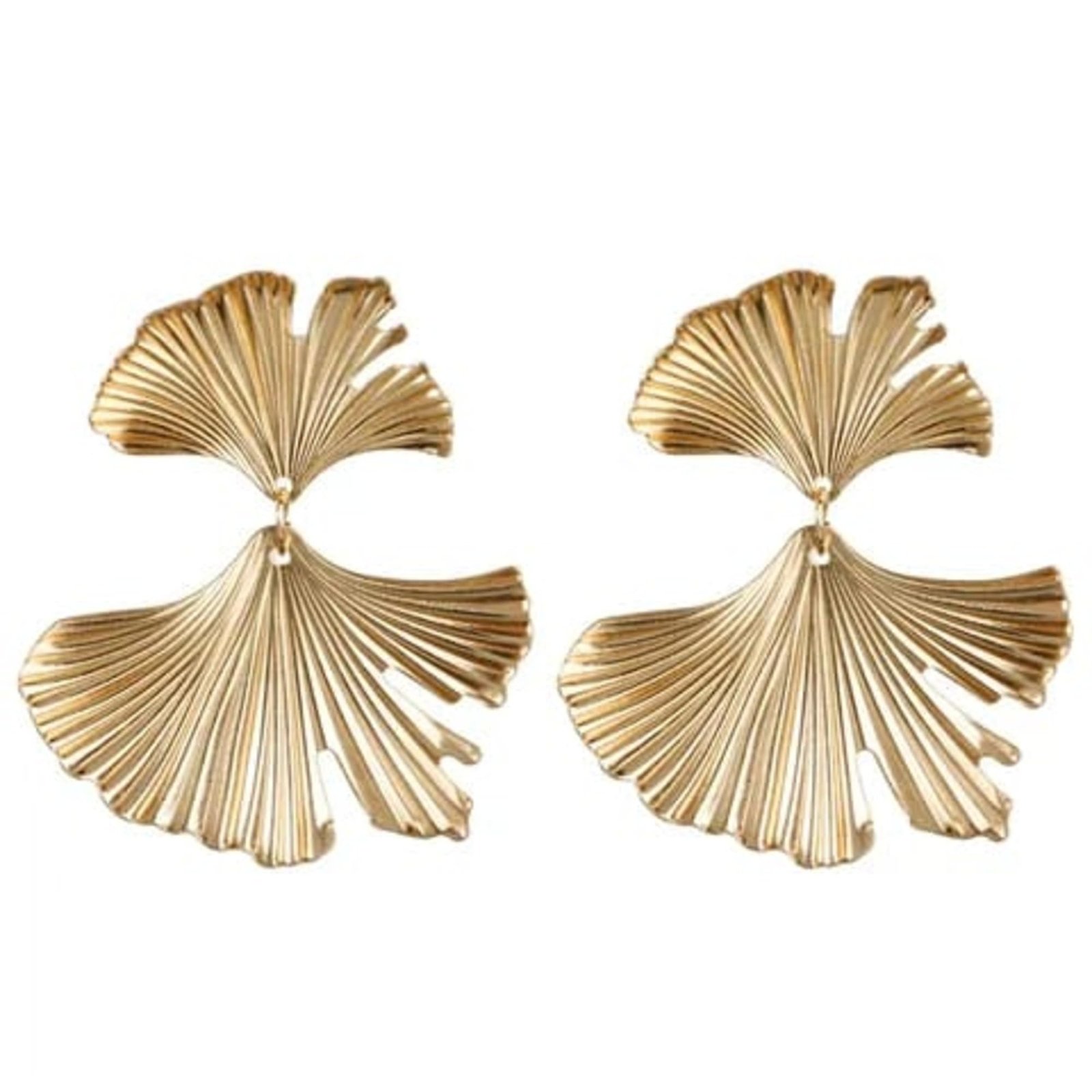 717uZQXIPLL.jpg Fashion Frill Stylish Earrings For Women Golde Plated Stainless Steel Leaf Design Golden Drop Earring For Women Girls Jewellery - Fast Shipping to USA & Canada - Image 1