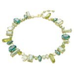 Swarovski Women Gema Necklace, Mixed Cuts, Green, Gold-Tone Plated - Fast Shipping to USA & Canada