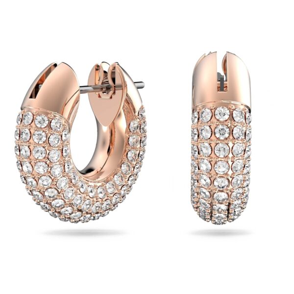 Swarovski Womens Dextera Hoop Earrings, Pav?, White, Rose-Gold Tone Finish - Fast Shipping to USA & Canada