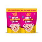 Yogabar High Protein Oats 850gm, Fruit & Super Seeds Pack of 2 | 23g Protein, Breakfast Cereals Oatmeal For Weight Management | Complete and Pure Protein Blend with Whey + Soy - Fast Shipping to USA & Canada
