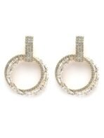 KARATCART Gold Plated Cubic Zirconia Round Dangler Earrings for Women - Fast Shipping to USA & Canada