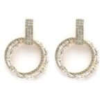 KARATCART Gold Plated Cubic Zirconia Round Dangler Earrings for Women - Fast Shipping to USA & Canada