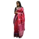 NAITRI,Hand Block Printed Cotton Saree with Blouse Piece,Red,Fast Shipping to USA & Canada