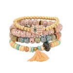 Yellow Chimes Bracelet for Women and Girls Fashion Beads Bracelets for Women | Stackable Bead Bracelet | Stretch Beaded Layered Bracelet | Birthday Gift For girls and Women - Fast Shipping to USA & Canada