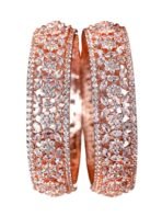 Rubans Womens Set of 2 Rose Gold Plated Zirconia Stone Studded Bangles - Fast Shipping to USA & Canada