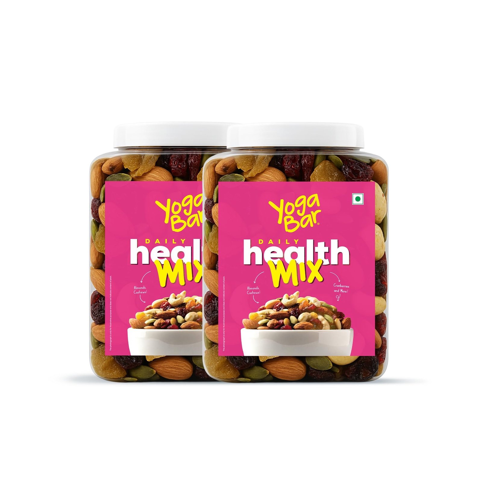 71BV1fN3lSL.jpg Yogabar Daily Health Mix - 2 Trail Mix Jars, 850g Each - Mixed Nuts, Dried Fruits & Seeds - Almonds, Cashews, Pumpkin Seeds & More - Healthy Protein Snack - Ideal for Healthy Snacking, Hikes - Fast Shipping to USA & Canada - Image 1