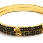 Sasitrends One Gram Micro Gold Plated Designer Stone Bangles for Women and Girls - Fast Shipping to USA & Canada