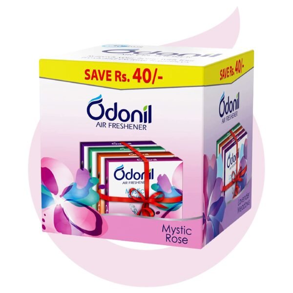 Odonil Bathroom Air Freshener Blocks Mixed Fragrances - 192g (48g*4) | Mixed Fragrances: Jamine, Lavender, Orchid, Rose| Long Lasting Fragrance - Fast Shipping to USA & Canada