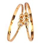Shining Diva Fashion Set Of 2 Latest Traditional Design 18k Gold Plated Adjustable Bracelet Bangles for Women (Golden)(15234b) - Fast Shipping to USA & Canada