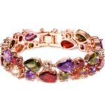 YouBella Jewellery Set Multi-Color AAA Swiss Zircon Rose Gold Crystal Necklace Pendant Ring Bracelet Bangle and Earrings Jewellery Combo for Girls and Women (Bracelet) - Fast Shipping to USA & Canada