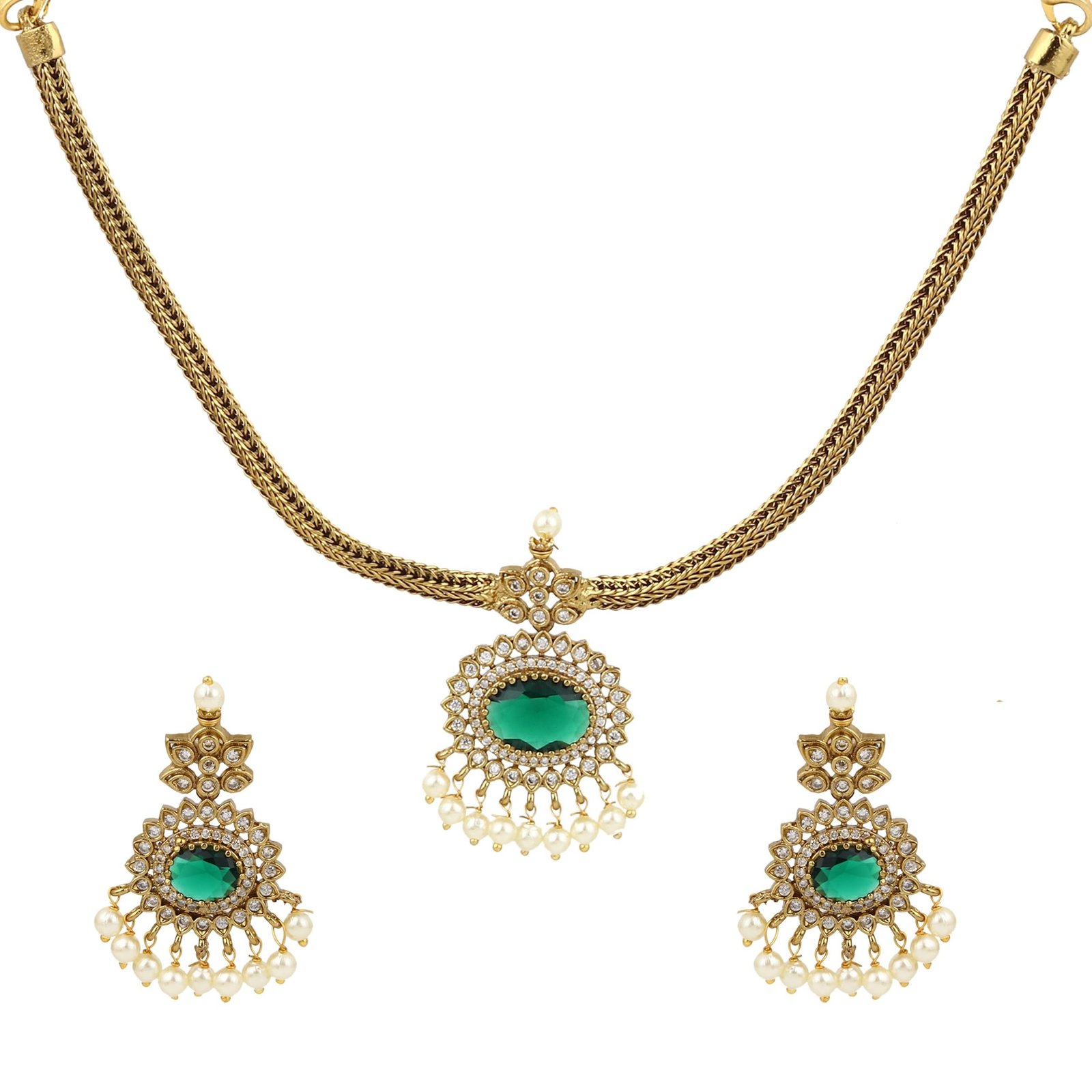 71HofRFrRSL-1.jpg NAITRI | Handcrafted Traditional Necklace Set with Earrings - Fast Shipping to USA & Canada - Image 1