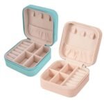 YouBella Jewellery Set of 2 Combo Organisers Gifts PU Leather Zipper Portable Home Jwell organizer Storage Box Case Container for Rings, Earrings, Necklace for girls and women (Pink & Blue) - Fast Shipping to USA & Canada