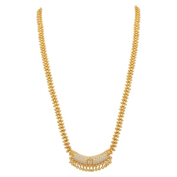 Sasitrends American Diamond Micro Gold Plated Pendant Chain Necklace for Women and Girls - Fast Shipping to USA & Canada
