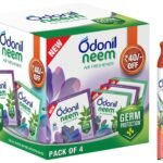 Odonil Bathroom Air Freshener Neem Mixed Fragrances Blocks 192g (48g, Pack of 4) & Odonil Destinations Room Air Freshener Spray 240ml - Tropical Sunrise| Long Lasting Fragrance - Fast Shipping to USA & Canada