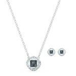 Swarovski Women's Una Angelic Set, Gray, Rhodium Plated - Fast Shipping to USA & Canada