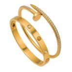 Fashion Frill Gold Bangles Bracelets Set For Women Girls Stylish Stainless Steel Cuff Anti Tarnish Golden Plated Adjustable Kada Bracelet Bangle Gifts Combo For Women - Fast Shipping to USA & Canada