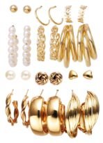 Shining Diva Fashion 12 Pairs Combo Earring Set Latest Stylish Western Earrings for Women and Girls (16142er) - Fast Shipping to USA & Canada