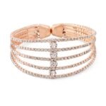 ZAVERI PEARLS Rose Gold Tone Dazzling Austrian Diamonds Embellished Party Bling Cuff Bracelet For Women-ZPFK12103 - Fast Shipping to USA & Canada