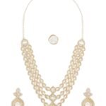 ZAVERI PEARLS Gold Tone Dazzling Stones Austrian Diamonds Layered Necklace Earring & Ring Set For Women-ZPFK18079 - Fast Shipping to USA & Canada