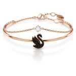 Swarovski Iconic Swan Bangle, Swan, Black, Rose Gold-Tone Plated - Fast Shipping to USA & Canada
