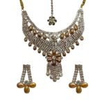 ACCESSHER AD Necklace Set for Women Traditional | Rhinestone, Statement Choker & Earrings Jewellery Set | Stylish Long Necklace for Women & Girls - Fast Shipping to USA & Canada
