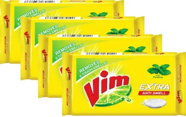 Vim Extra Anti Smell With Pudina Dishwash Bar 110g (Pack of 4) - Fast Shipping to USA & Canada
