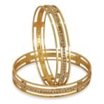 Shining Diva Fashion 18k Gold Plated Bangles | Set of 2 Bangles Set for Women | Crystal Diamonds Studded Bangles | Latest Stylish Trendy Celebrity Inspired Jewellery - Fast Shipping to USA & Canada