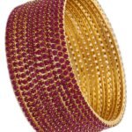 Shining Diva Fashion Set of 12 Latest Traditional Design Gold Plated Stone Bangle for Women - Fast Shipping to USA & Canada