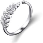 Karatcart Platinum Plated Elegant Austrian Crystal Adjustable Leaf Ring for Women and Girls - Fast Shipping to USA & Canada