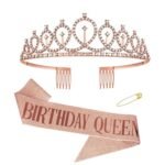 Yellow Chimes Crown for Women and Girls Birthday Crown for Women and Girls | Birthday Cown with Sash for Birthday Girls | Birthday Gift For Women and Girls - Fast Shipping to USA & Canada